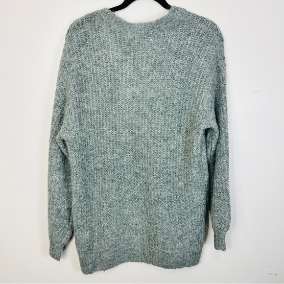 Cream grey Embroidered Knit Pullover Sweater – Oversized Size S - Picture 12 of 13